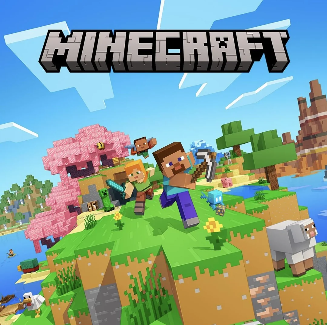 An image of the minecraft video game cover